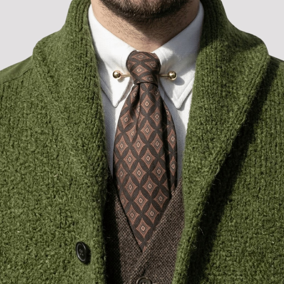 Men's Shawl Collar Wool Cardigan | The Hexham