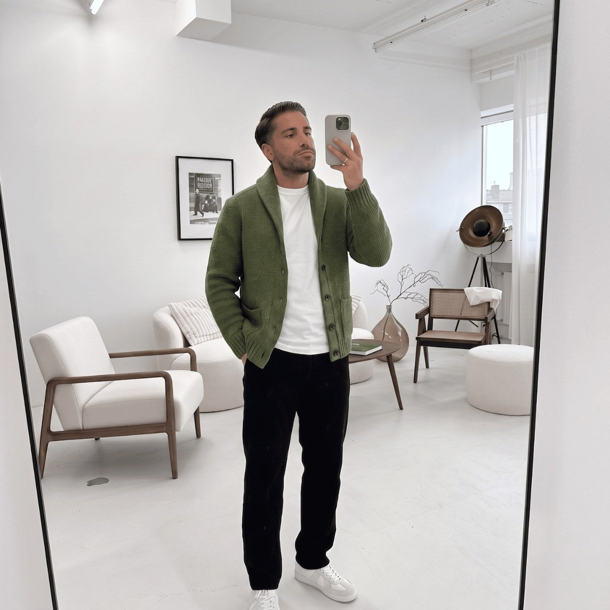 Men's Shawl Collar Wool Cardigan | The Hexham