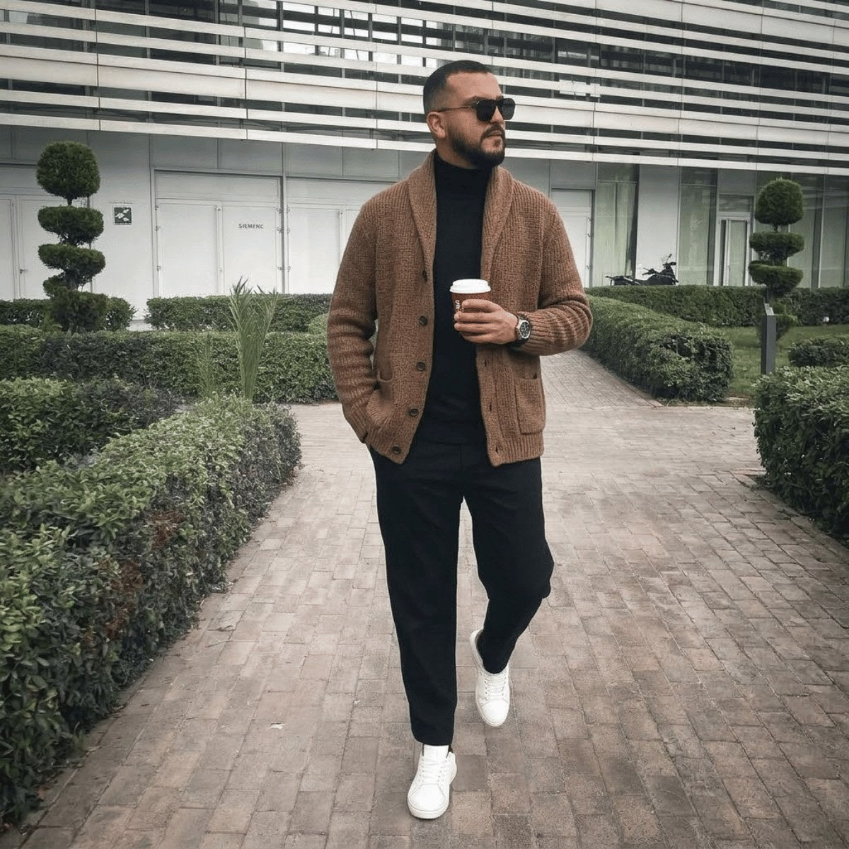 Men's Shawl Collar Wool Cardigan | The Hexham