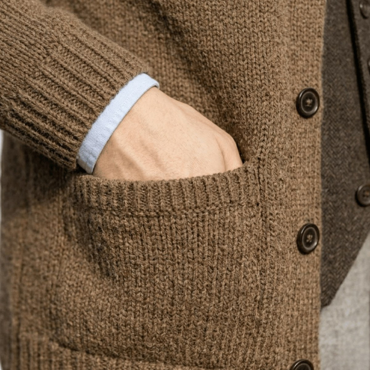 Men's Shawl Collar Wool Cardigan | The Hexham