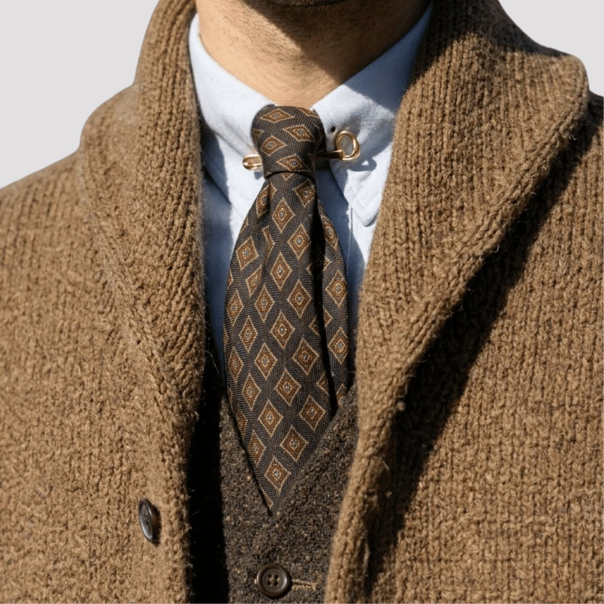 Men's Shawl Collar Wool Cardigan | The Hexham