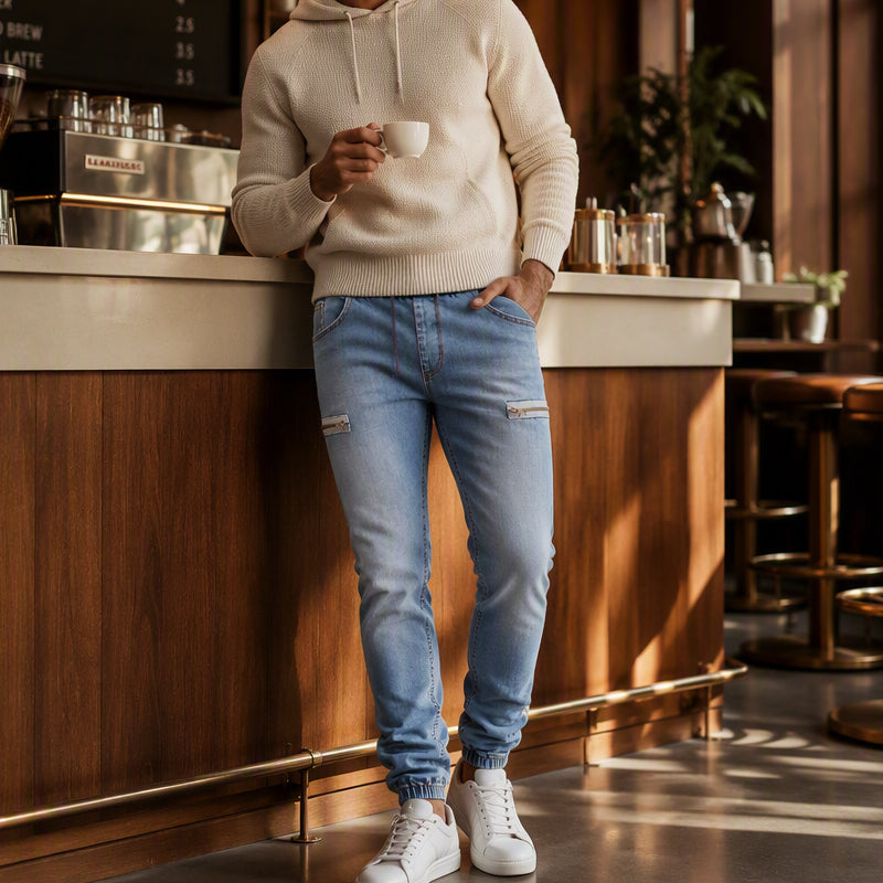 Huxley | Stretch Denim Jogger Trousers