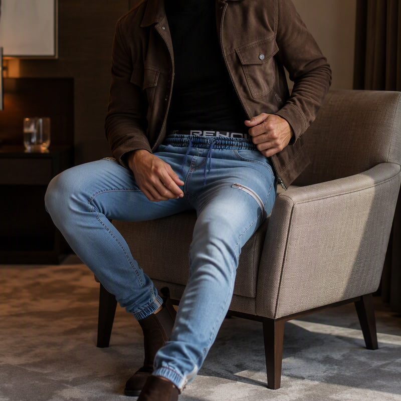 Huxley | Stretch Denim Jogger Trousers