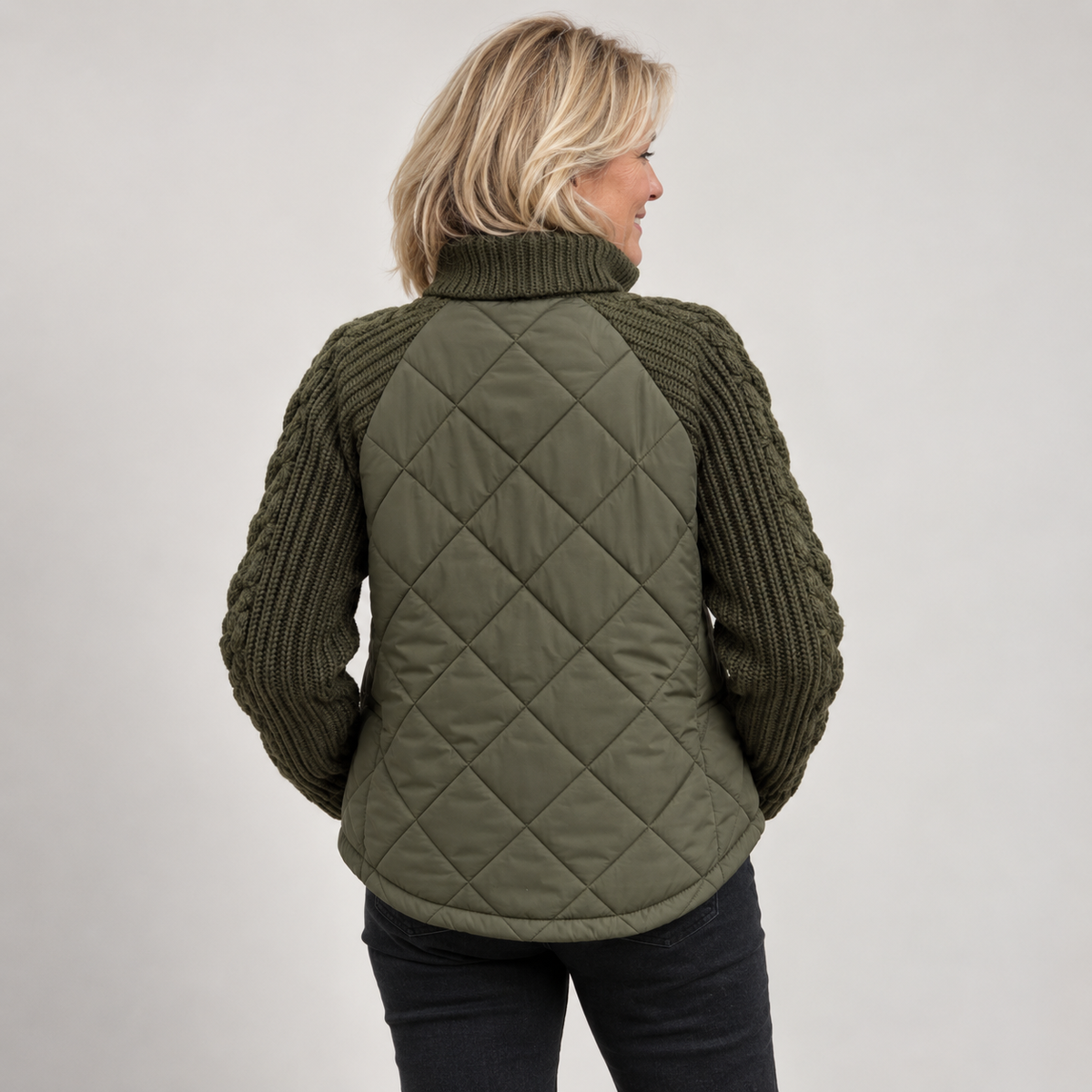 Harriet | Quilted Knit-Sleeve Jacket