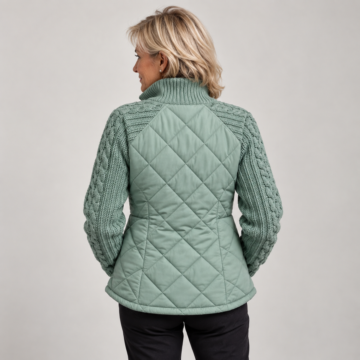 Harriet | Quilted Knit-Sleeve Jacket
