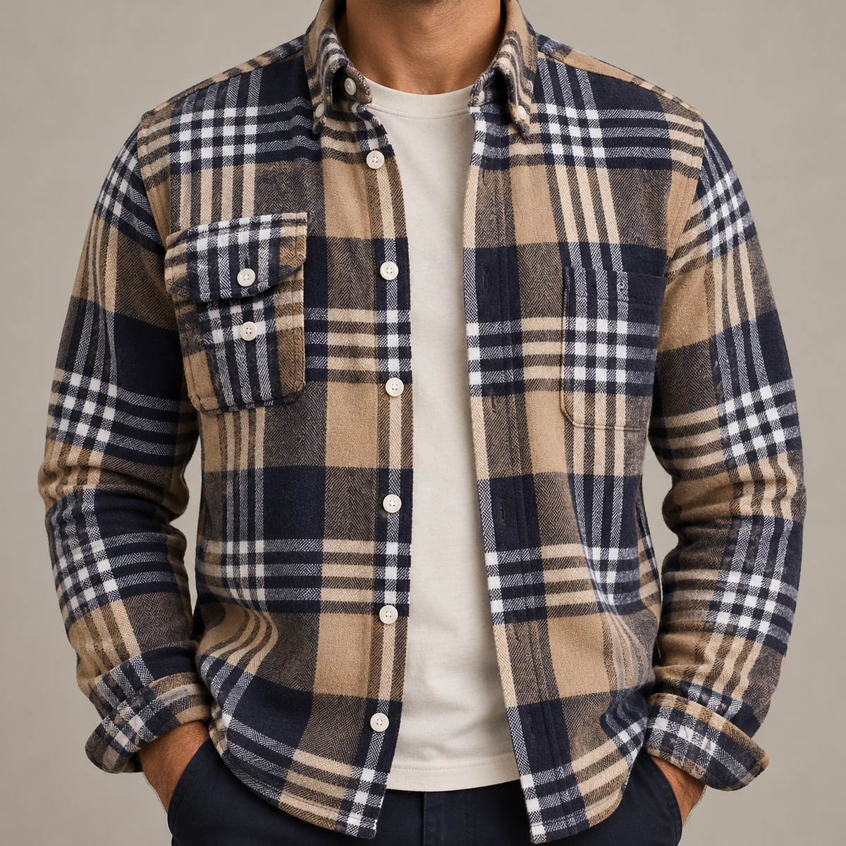 Rockwell Brushed Cotton Flannel Shirt