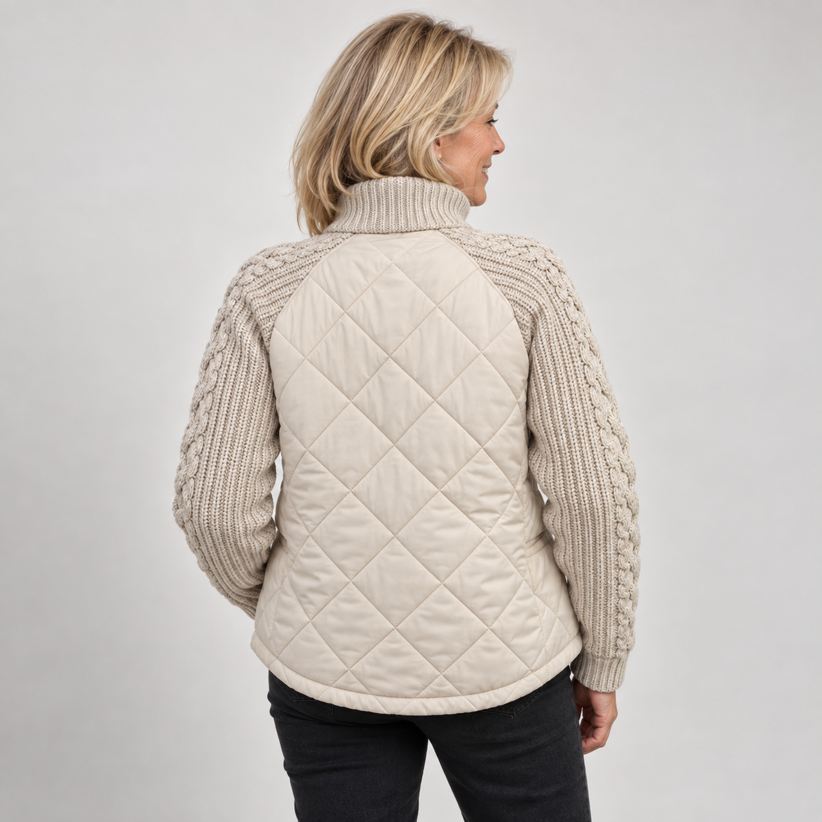 Harriet | Quilted Knit-Sleeve Jacket