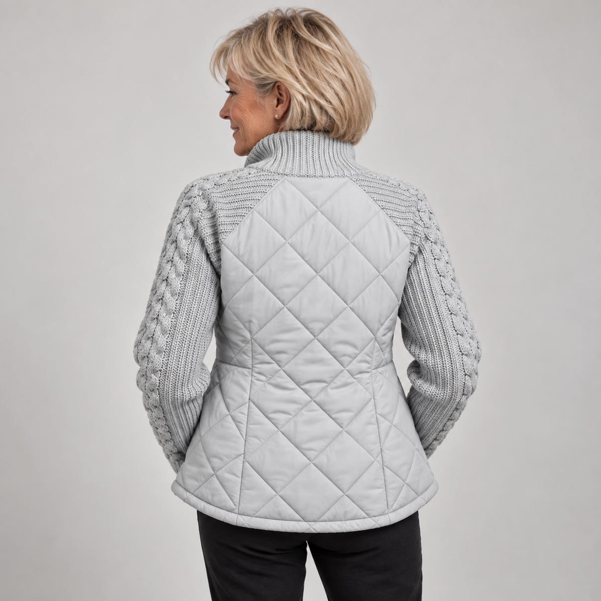 Harriet | Quilted Knit-Sleeve Jacket