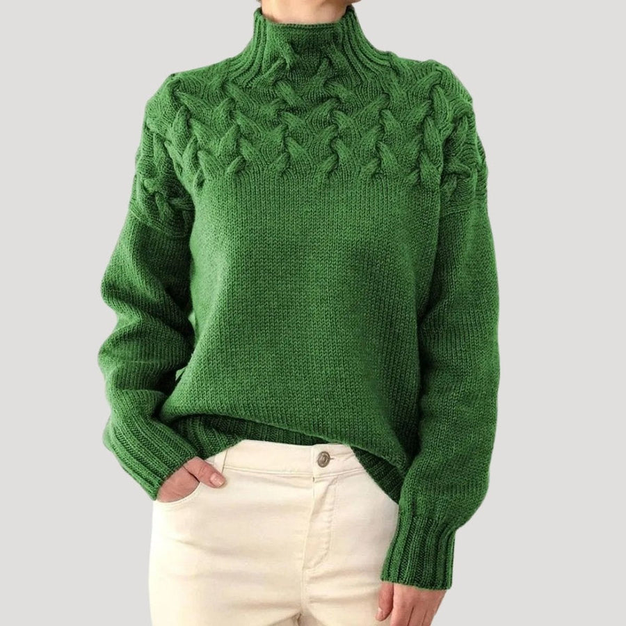 Isla | Women's Cable Knit Turtleneck Jumper Sweater