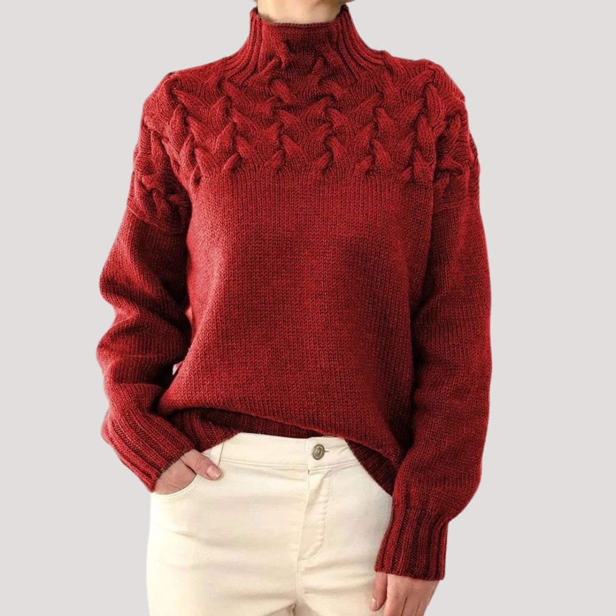 Isla | Women's Cable Knit Turtleneck Jumper Sweater
