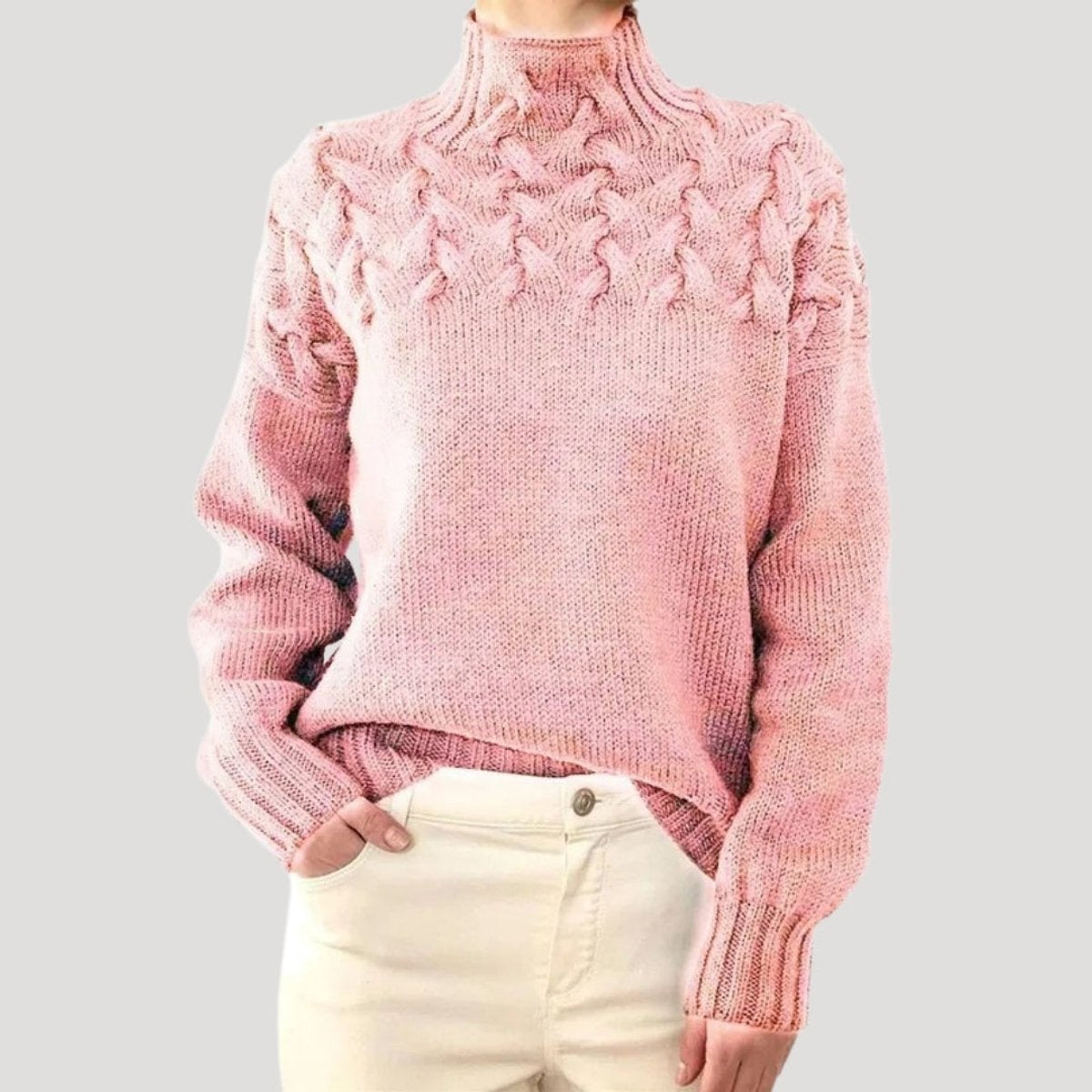 Isla | Women's Cable Knit Turtleneck Jumper Sweater