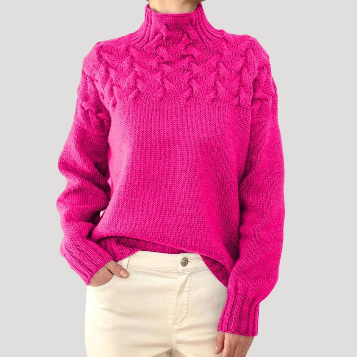 Isla | Women's Cable Knit Turtleneck Jumper Sweater