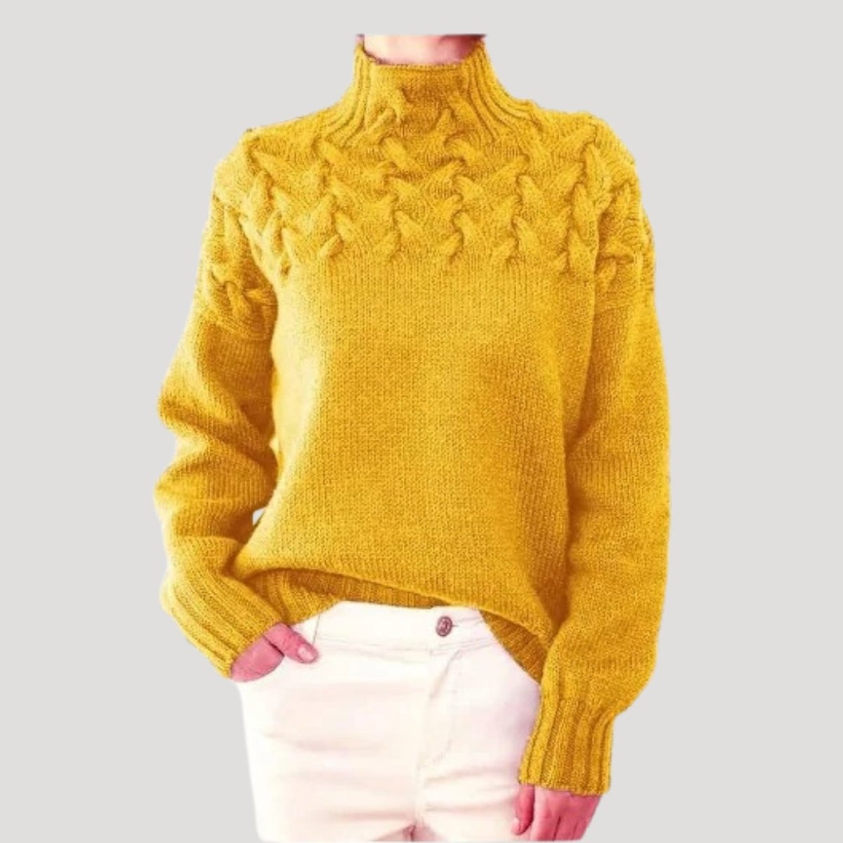Isla | Women's Cable Knit Turtleneck Jumper Sweater