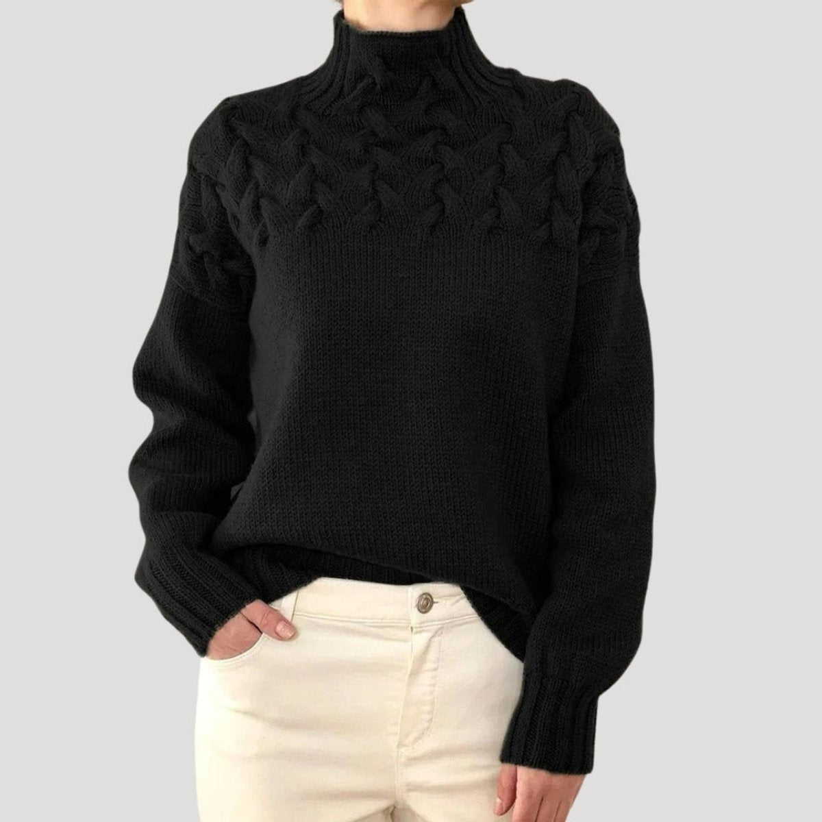 Isla | Women's Cable Knit Turtleneck Jumper Sweater