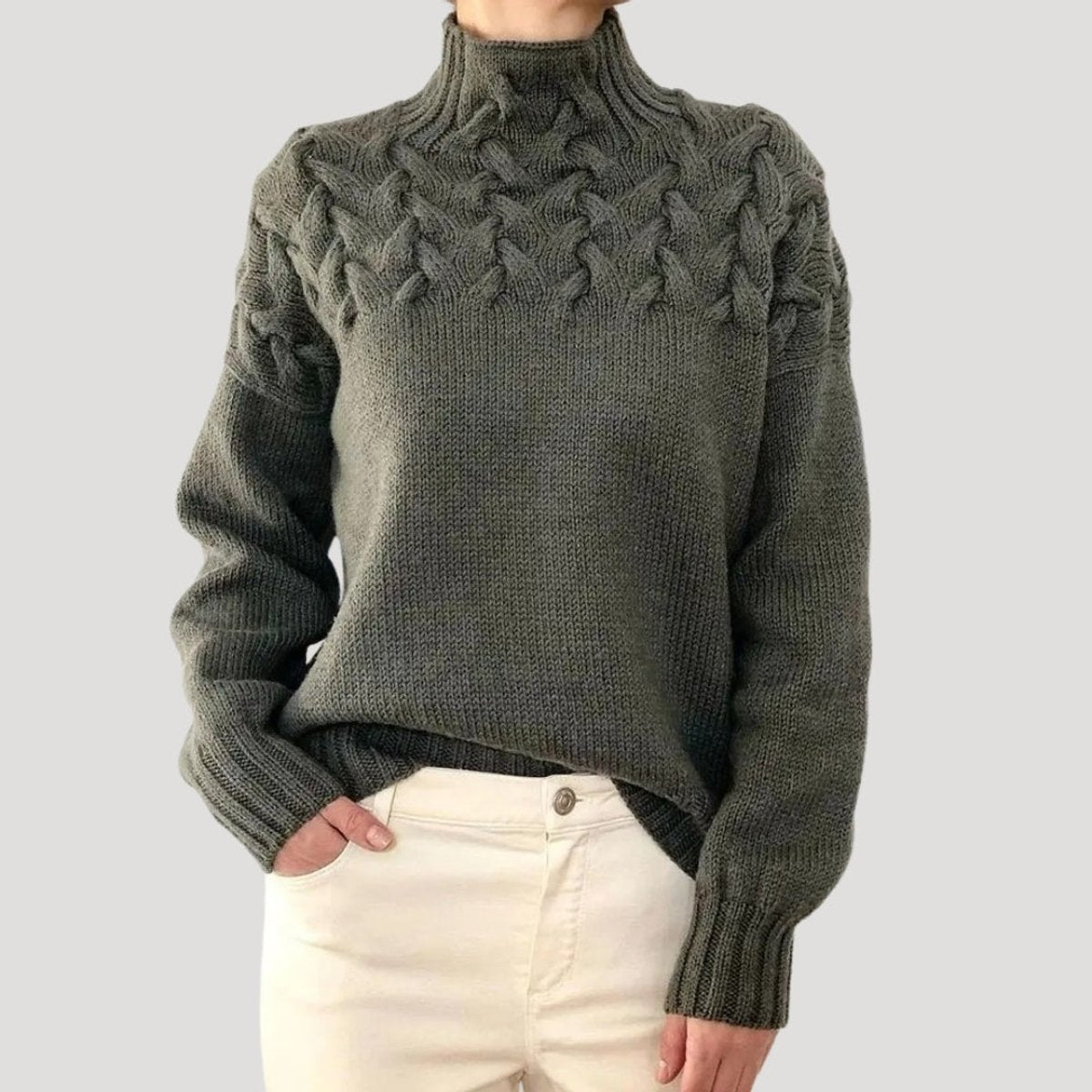 Isla | Women's Cable Knit Turtleneck Jumper Sweater