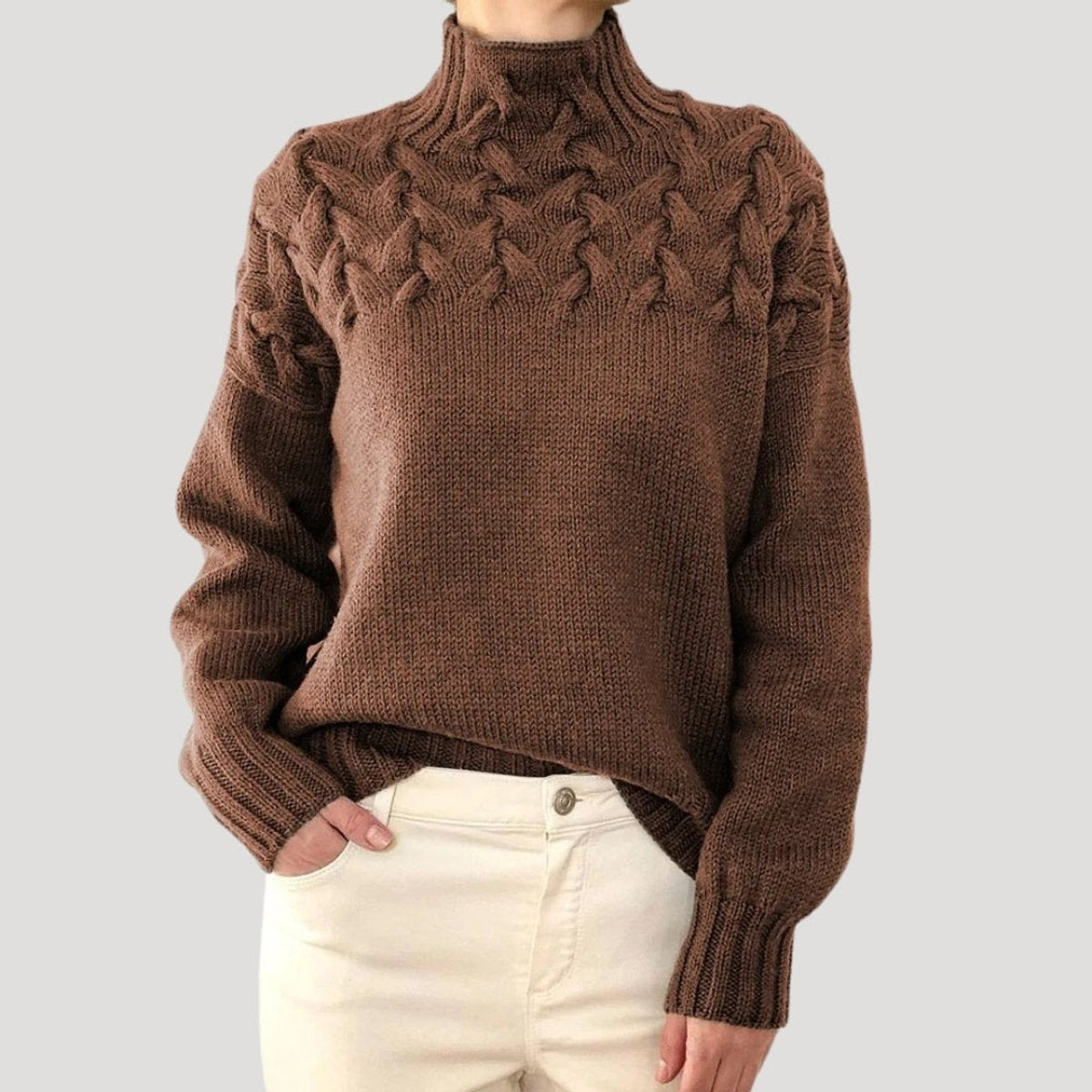 Isla | Women's Cable Knit Turtleneck Jumper Sweater