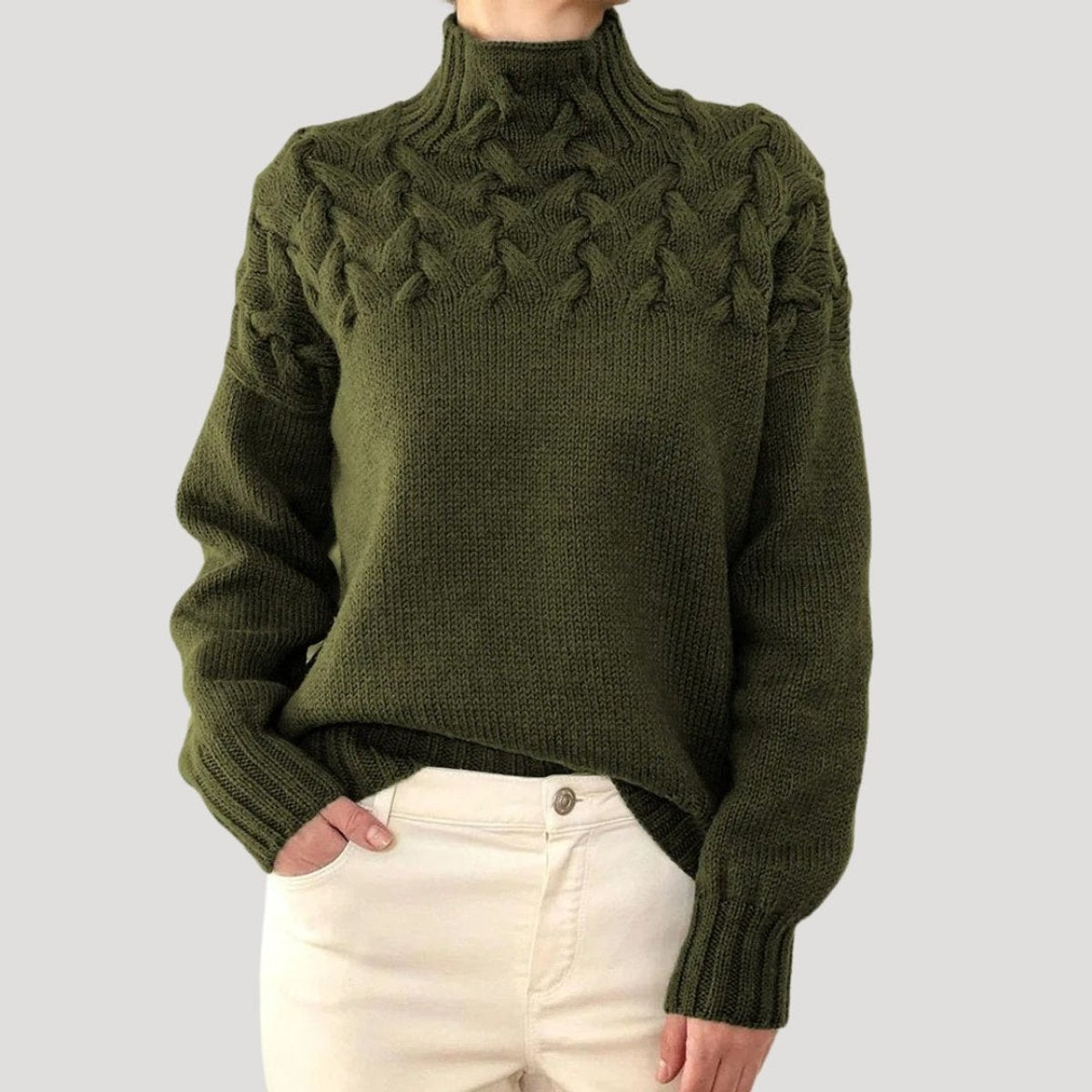 Isla | Women's Cable Knit Turtleneck Jumper Sweater